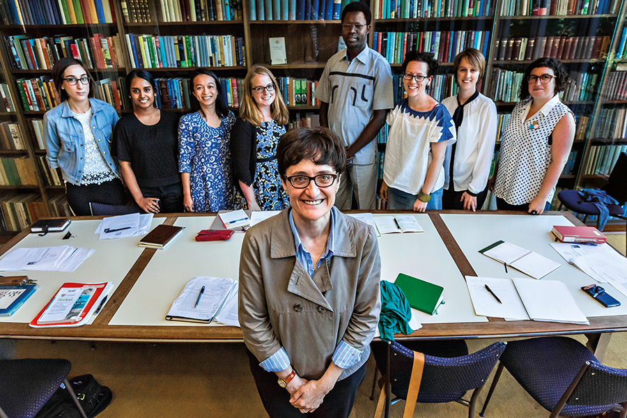 Professor Joy Damousi and her team of researchers (from left) Dr Alexandra Dellios, Niro Kandasamy, Anh Nguyen, Sarah Green, Samuel Malek, Dr Mary Tomsic, Dr Rachel Stevens and Dr Jordana Silverstein. (PICTURE: CHRIS HOPKINS)